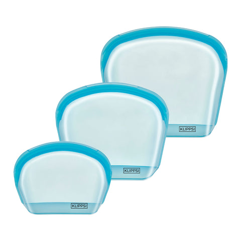 KLIPPSI® Silikonbeutel Set 1000-2000-3500ml - Klippsi