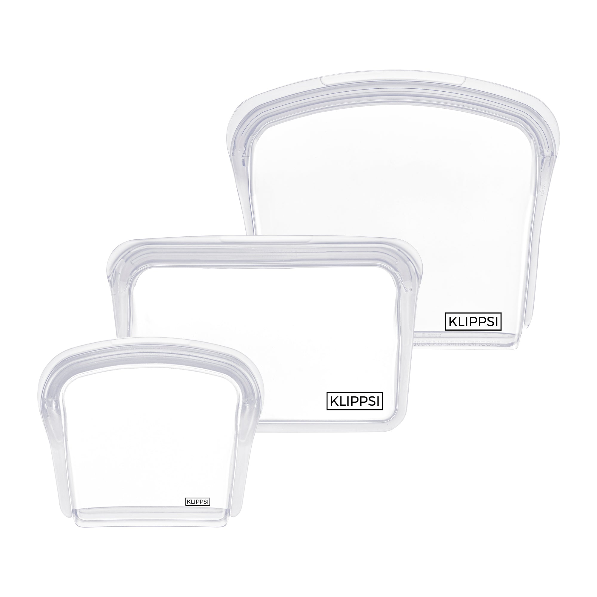KLIPPSI® Silikonbeutel Set 200-400-800ml - Klippsi
