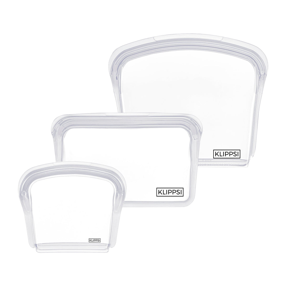 KLIPPSI® Silikonbeutel Set 200-400-800ml - Klippsi
