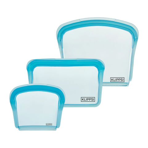 KLIPPSI® Silikonbeutel Set 200-400-800ml - Klippsi