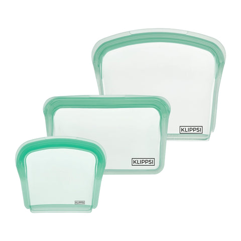 KLIPPSI® Silikonbeutel Set 200-400-800ml - Klippsi